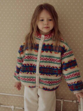 AT NOON - Kids W25 Fair Isle Sherpa Fleece Jacket